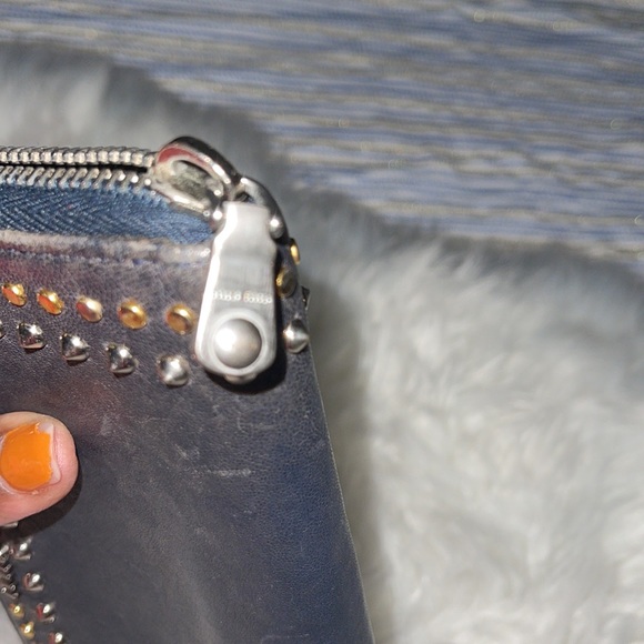 Miu Miu Studded Leather Zippy Wallet Dark Grey - Picture 13 of 14
